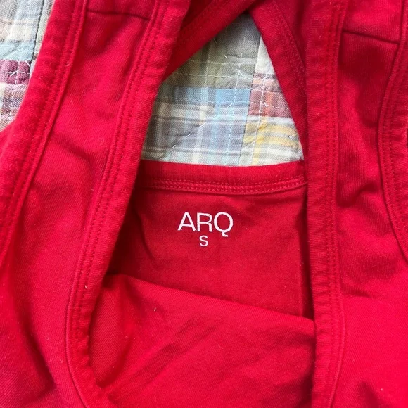 RARE ARQ Cherry Red Organic Cotton Womens One Piece Bodysuit made in usa - Picture 2 of 3